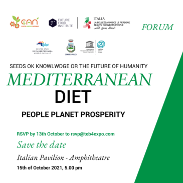 Expo Dubai: il prof Riccaboni al Forum sulla Dieta Mediterranea (15.10)