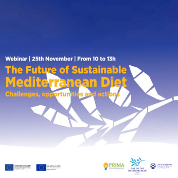 Per la Giornata del Mediterraneo, 25 novembre, il webinar sul futuro della Dieta Mediterranea a cura di PRIMA e UfM